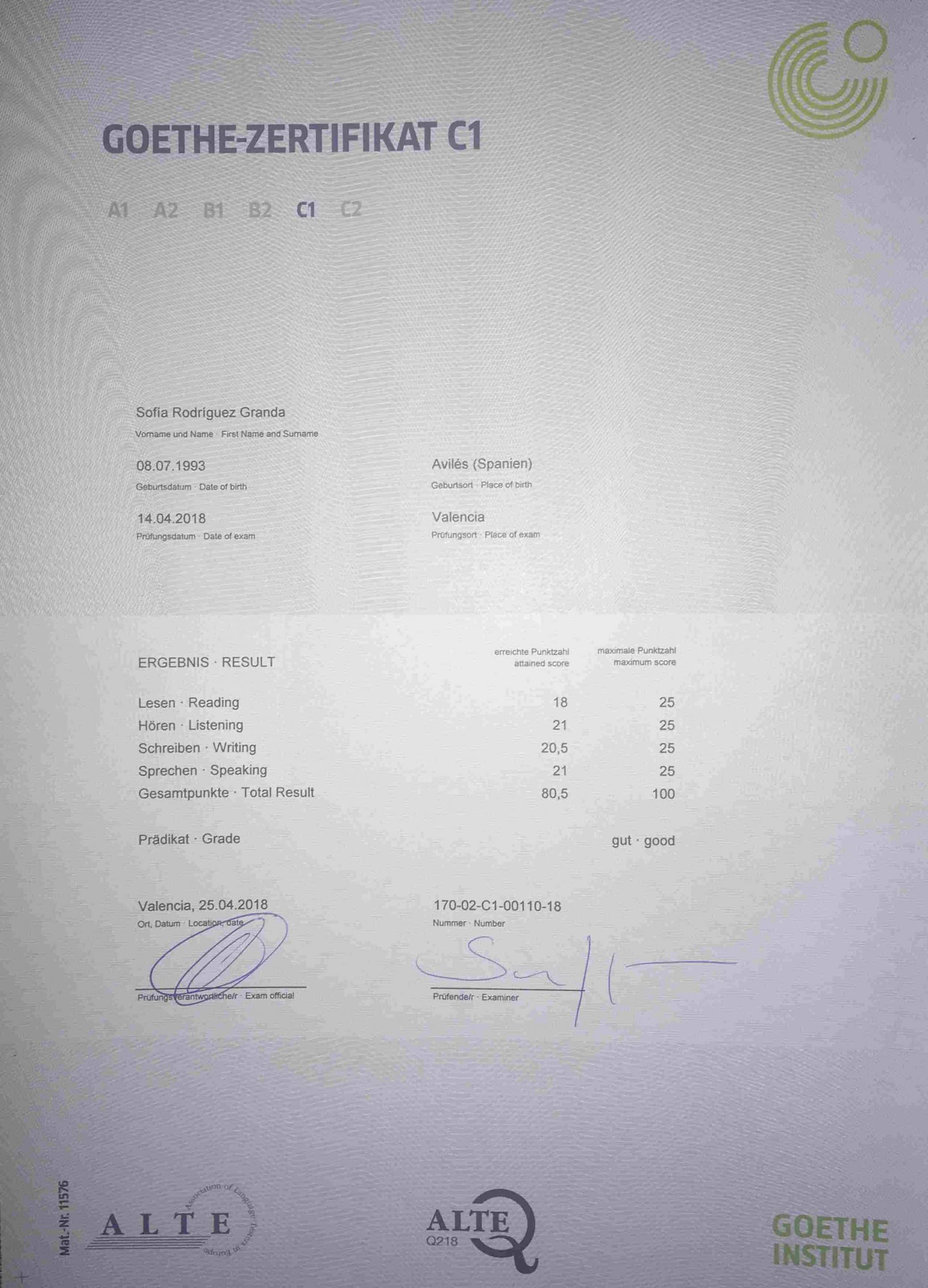 C1 Zertifikat ConvertImage Clases de alemán online