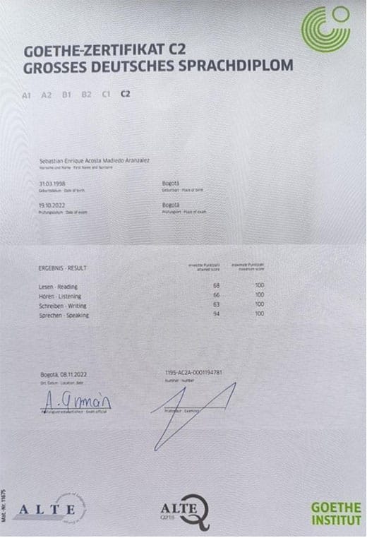 certificado c2