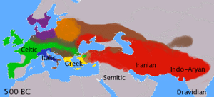 Los idiomas indogermanos 1000 años antes de Cristo